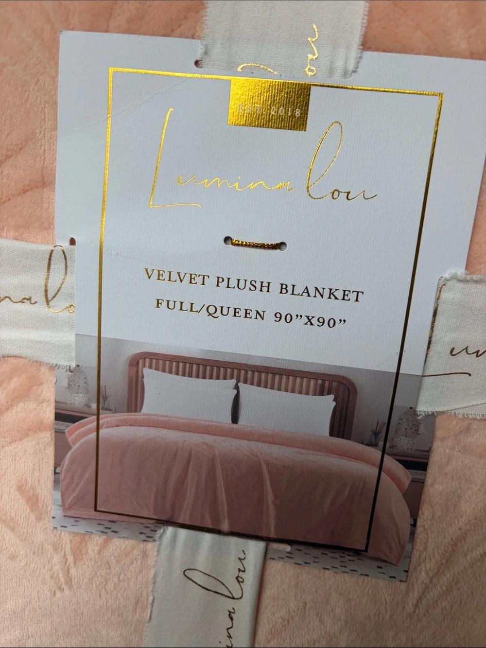 Velvet Plush Blanket - Peach